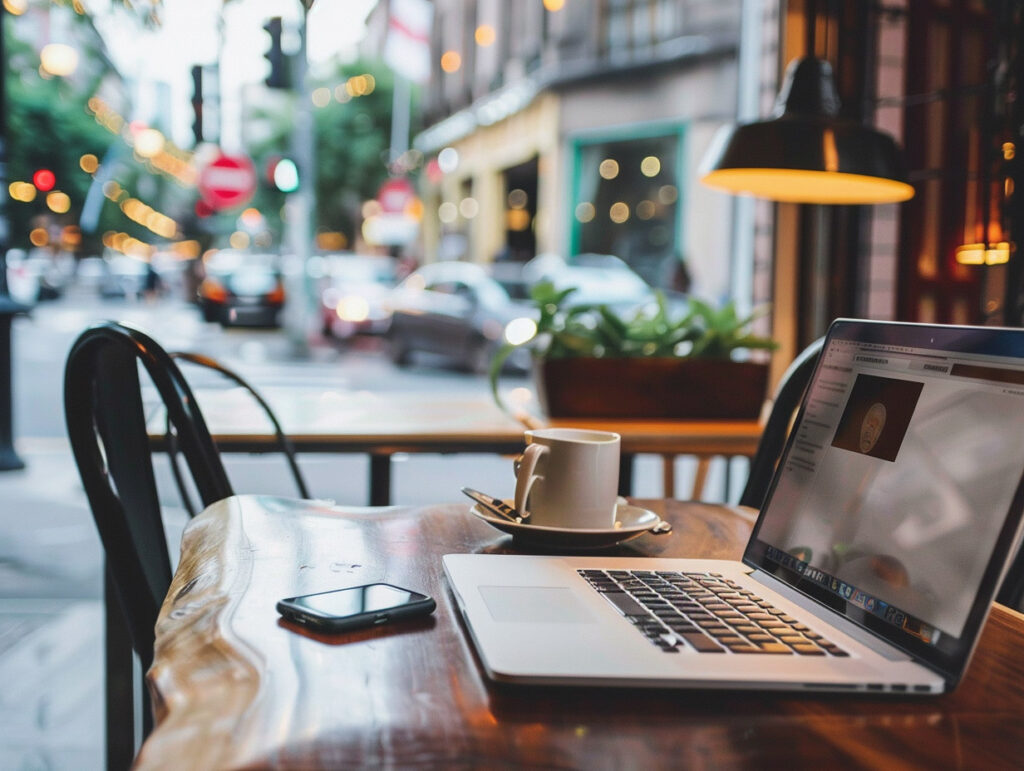 Kaffeeladen-Computer-Kunst - Midjourney Kerry Kriger