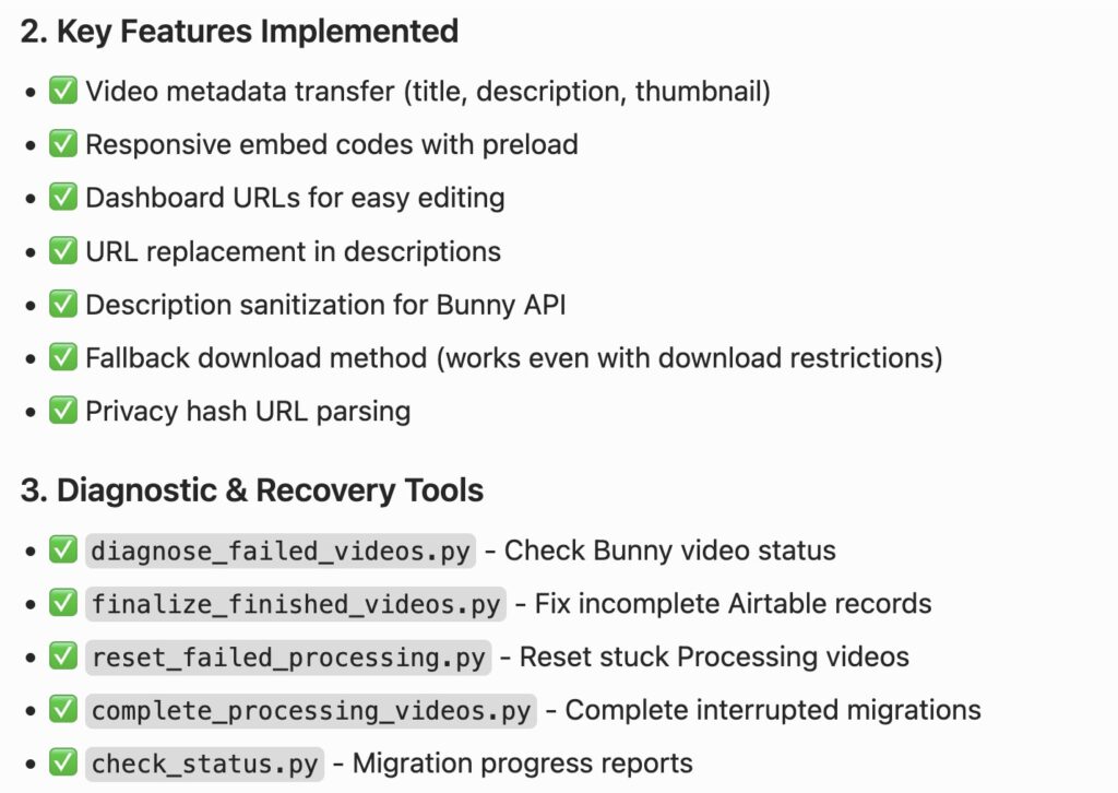 Cursor Vimeo Bunny Migration Success