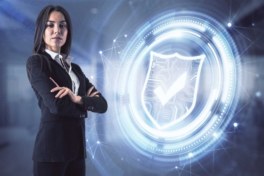 Cyber personal data security concept with business envato